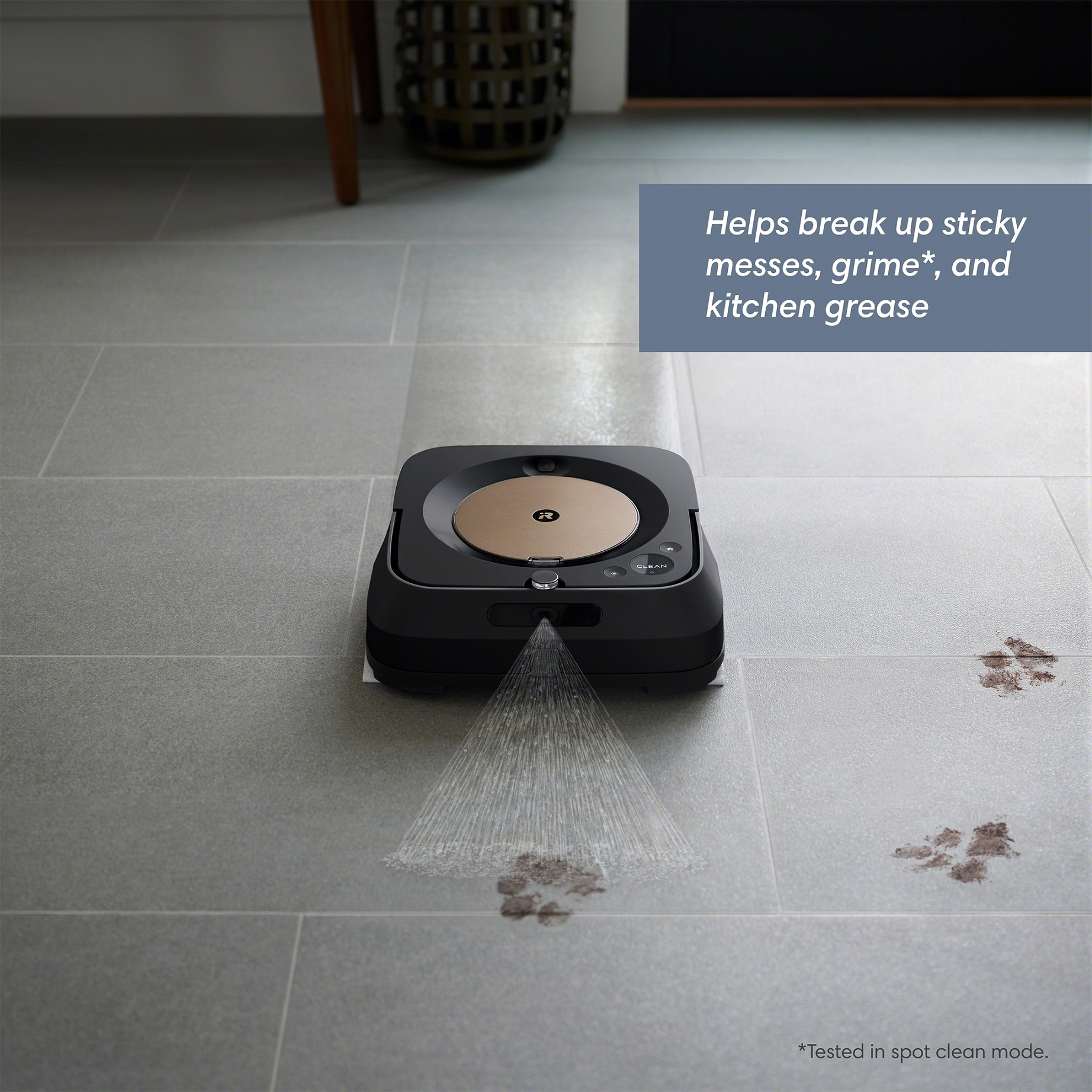 m6_Black_Photo_InSitu_CleanTrail_PawPrints_Grime_MudRoom_Tile_Caption_4000x4000